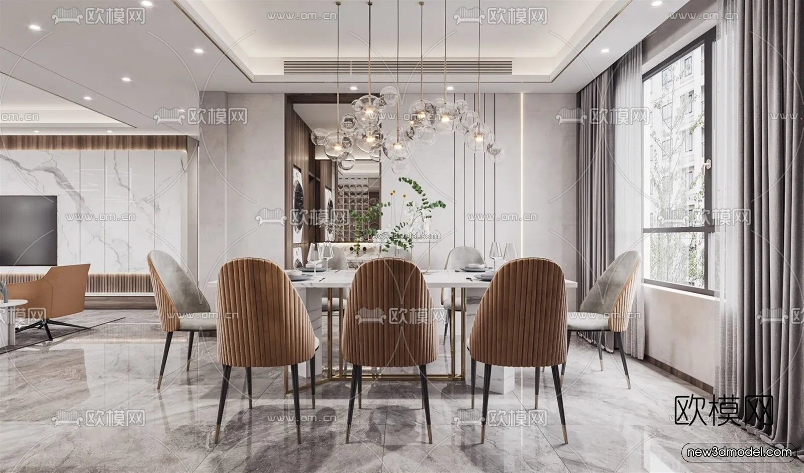 Luxury Style Interior 3D Blocks – Living Room 3D Model – 085 – VRAY