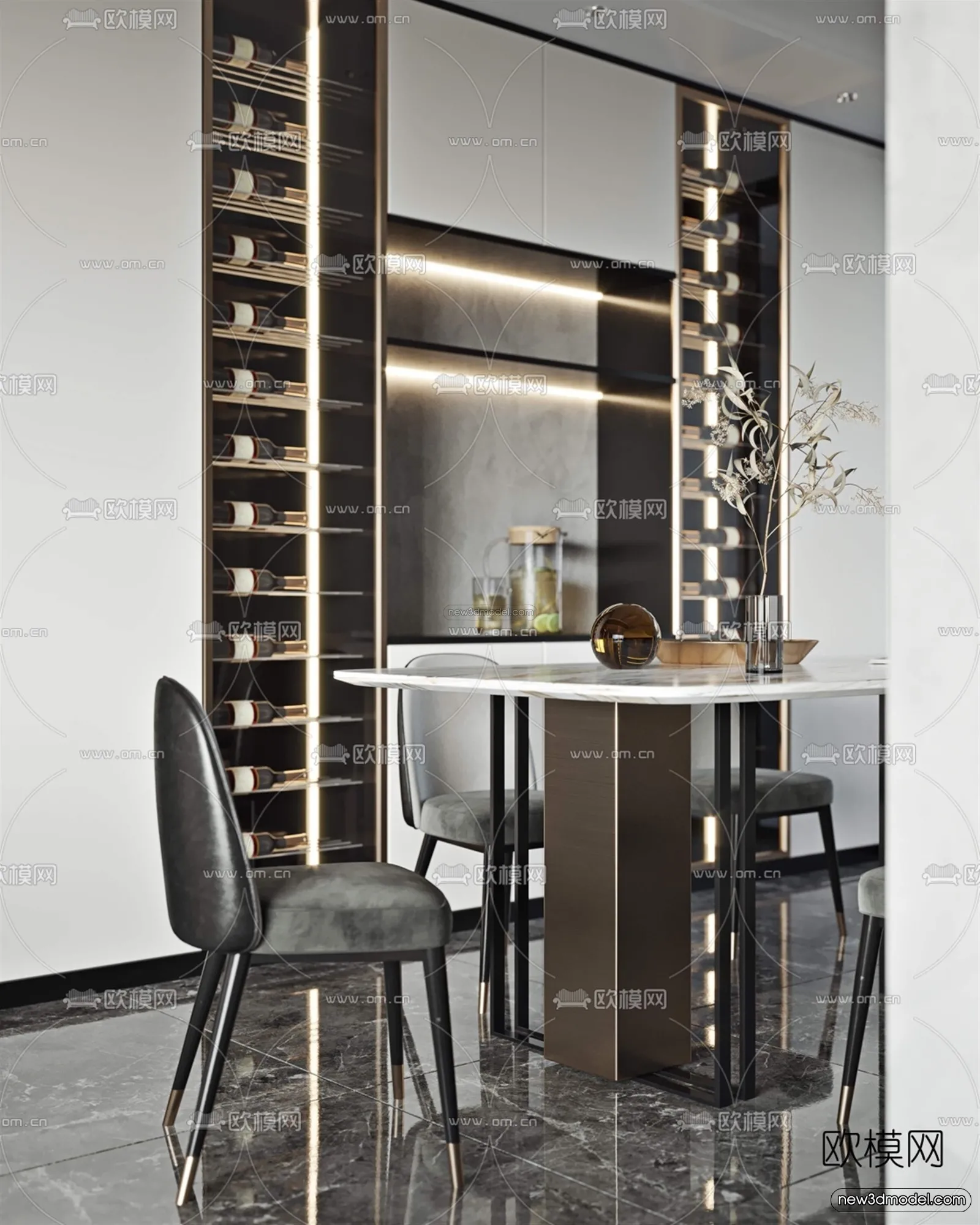 Luxury Style Interior 3D Blocks – Living Room 3D Model – 086 – VRAY