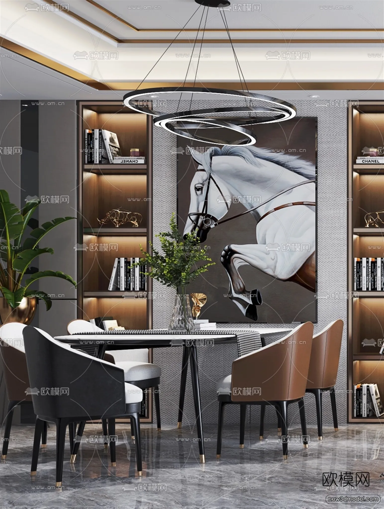 Luxury Style Interior 3D Blocks – Living Room 3D Model – 090 – VRAY