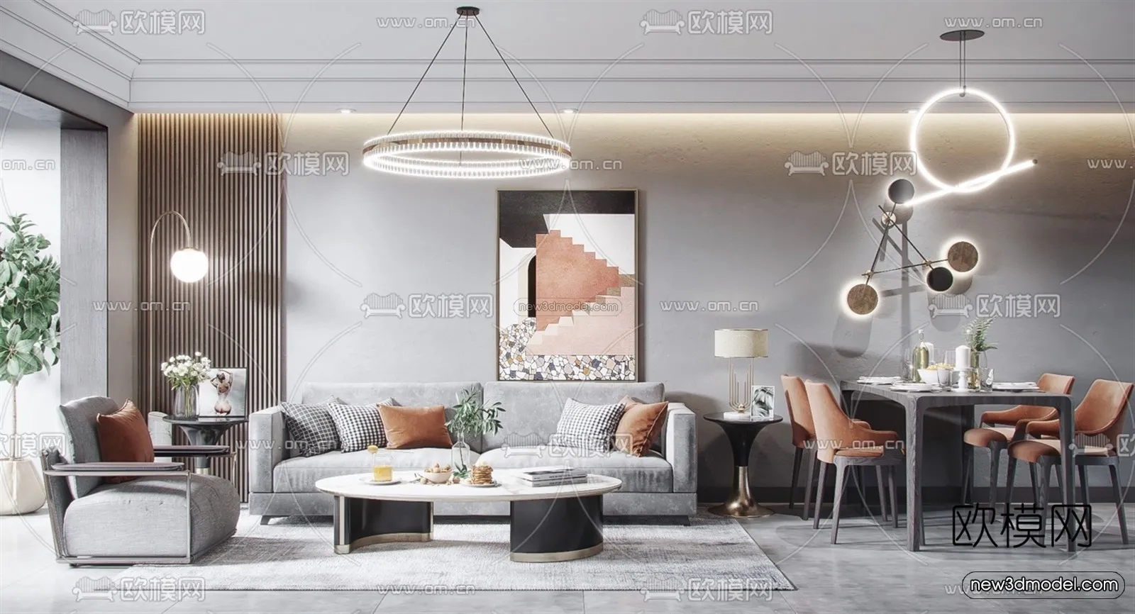 Luxury Style Interior 3D Blocks – Living Room 3D Model – 094 – VRAY