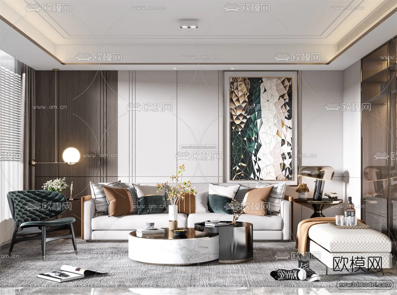 Luxury Style Interior 3D Blocks – Living Room 3D Model – 104 – VRAY