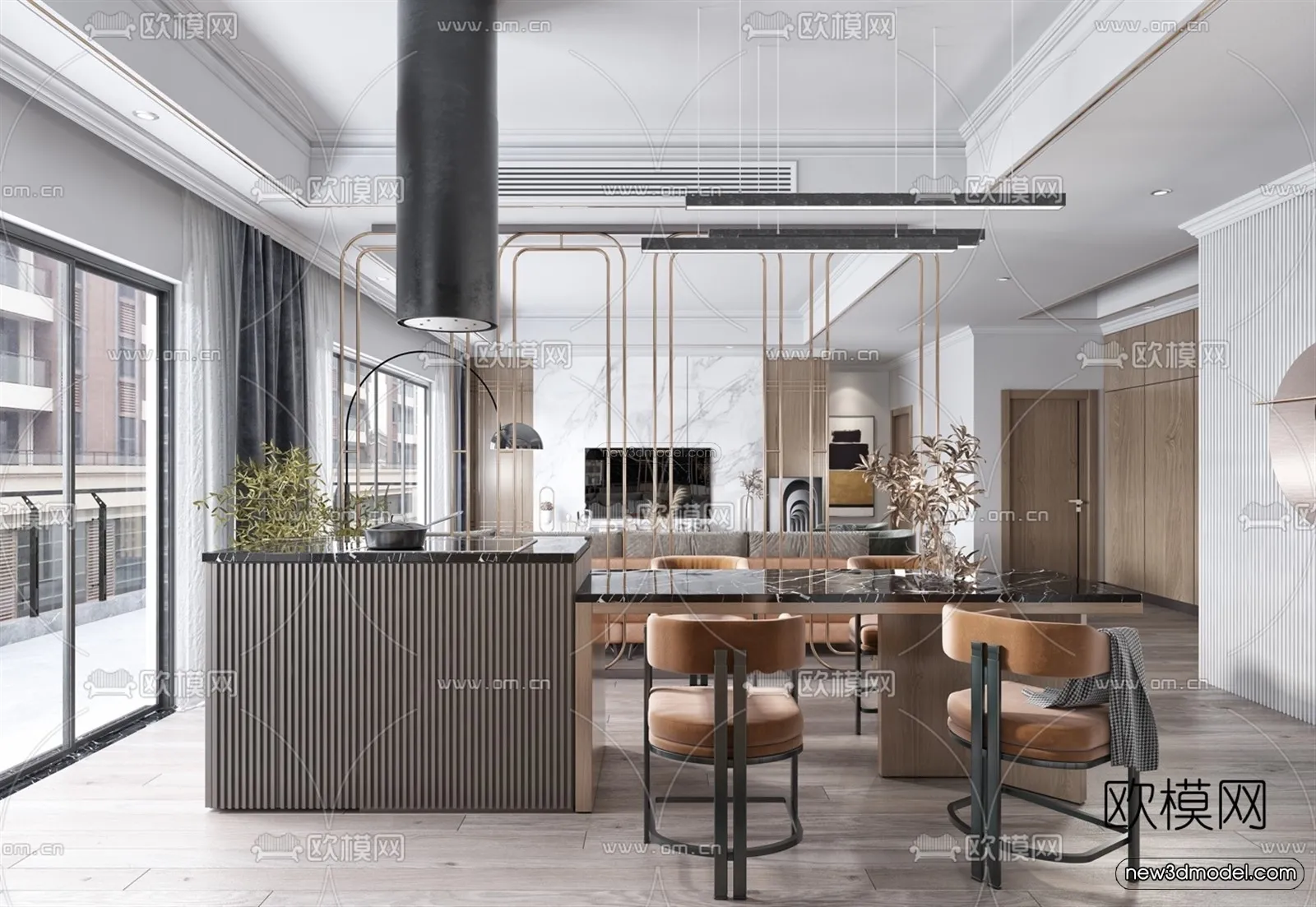 Luxury Style Interior 3D Blocks – Living Room 3D Model – 108 – VRAY