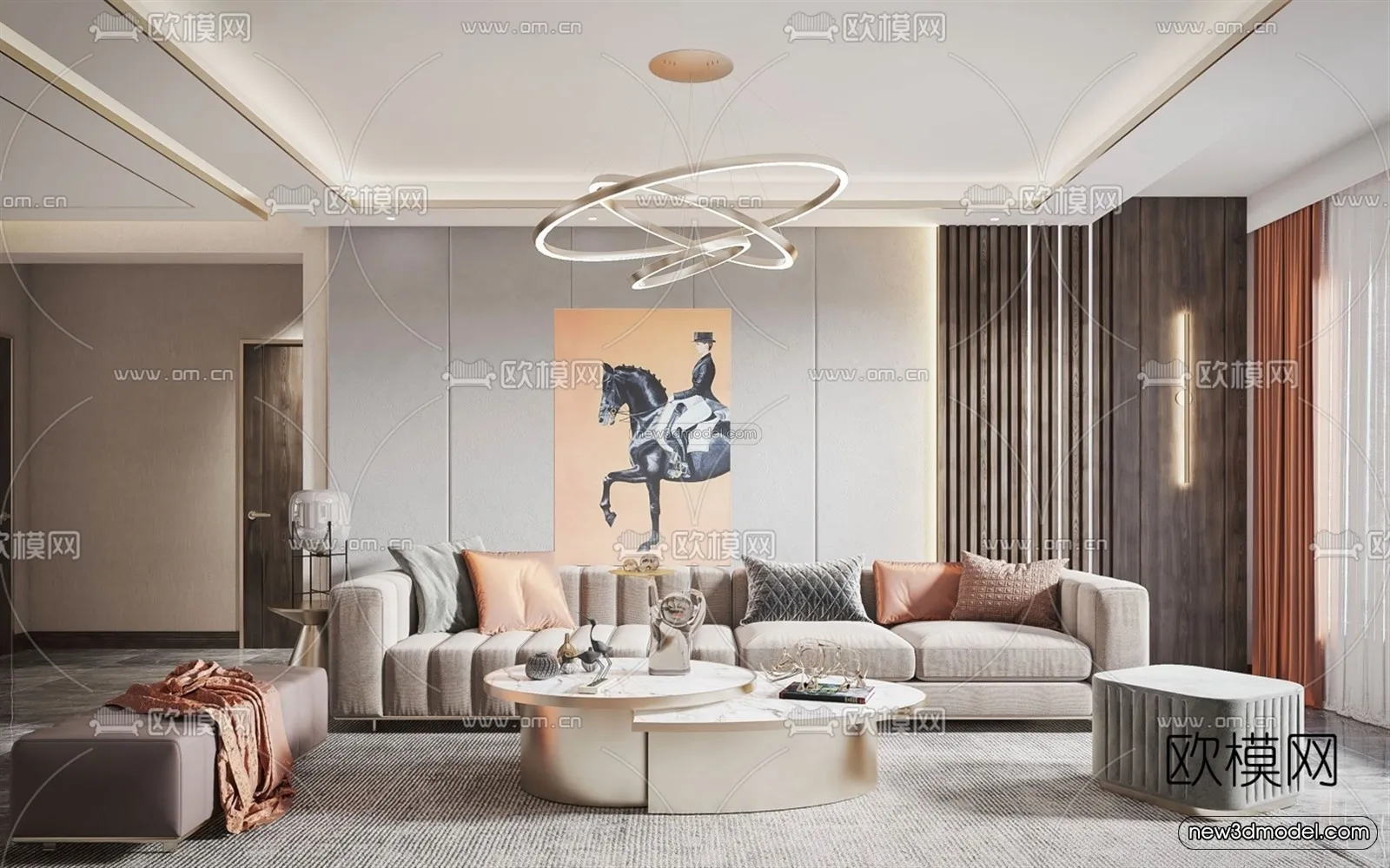 Luxury Style Interior 3D Blocks – Living Room 3D Model – 134 – VRAY