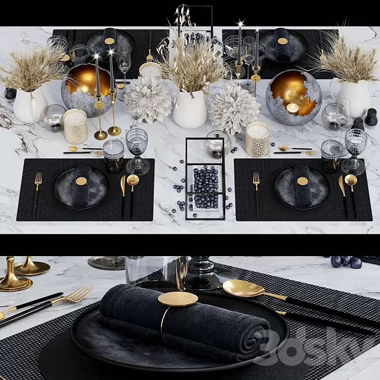 Luxury table setting 3D Model
