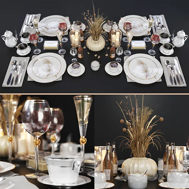 Luxury table setting 3DModel