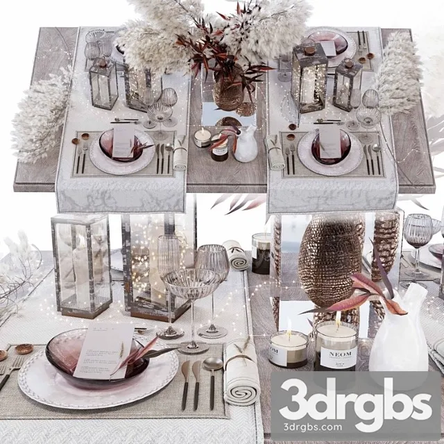 Luxury Table Setting B 3D Model Download
