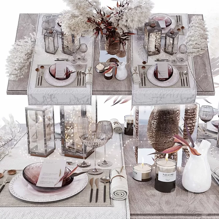 Luxury table setting B 3D Model