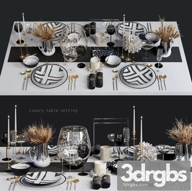 Luxury Table Setting L 3D Model Download
