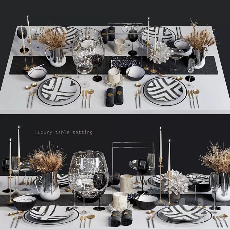 Luxury table setting L 3D Model