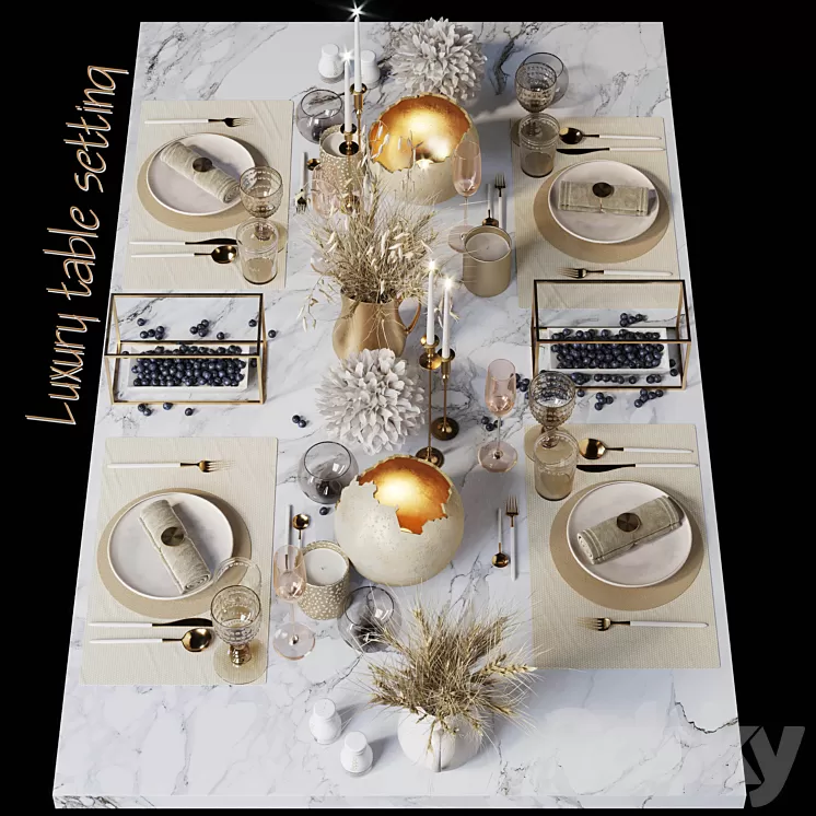 Luxury table setting W 3D Model
