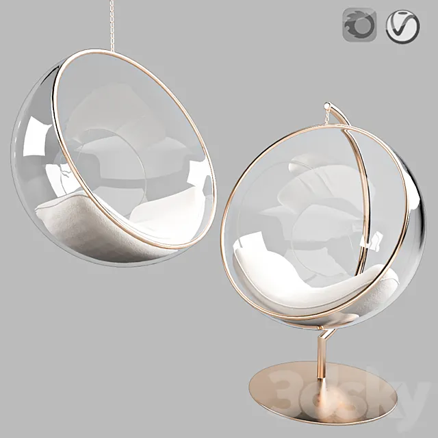 Luxury Wicker Hanging Chair by Island Gale 3DModel