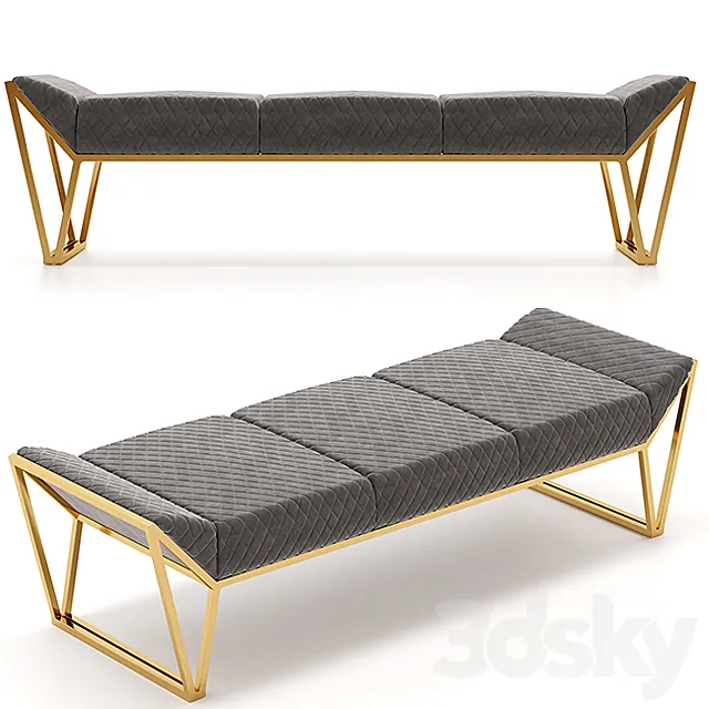 Luxxu Prisma Ottoman Luxury Bench 3D Model
