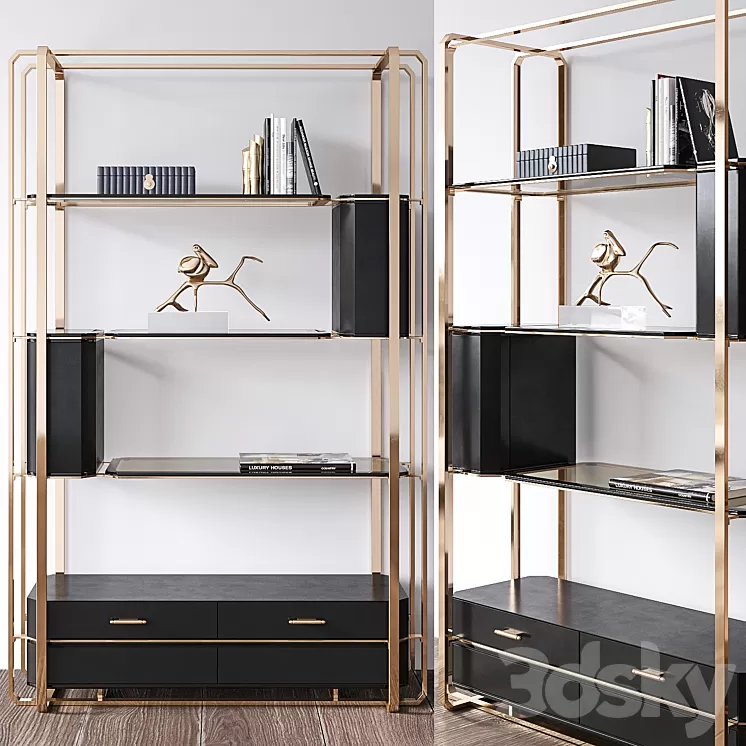 LUXXU Waltz Bookcase 3D Model LUXXU Waltz Bookcase 3D Model