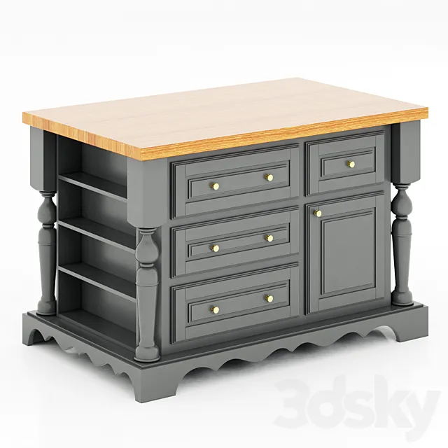Lyn Design Kitchen Island 3DModel