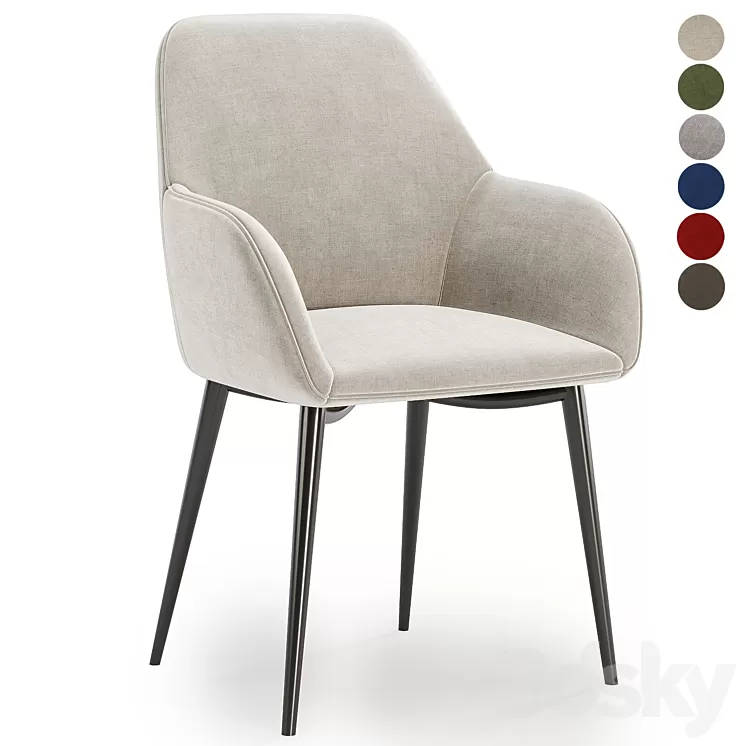 Lynton Fabric Dining Chair 3D Model