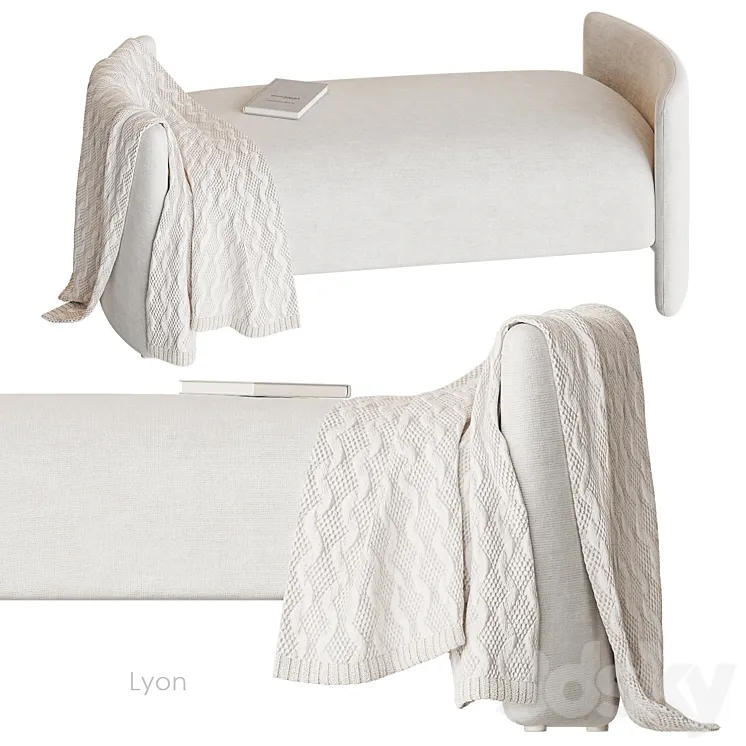 Lyon Bench Crate&Barrel 3D Model Free Download