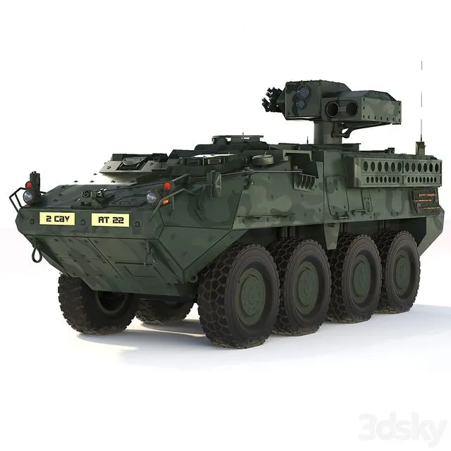 M1134 ATGM Stryker 2008 3D Model