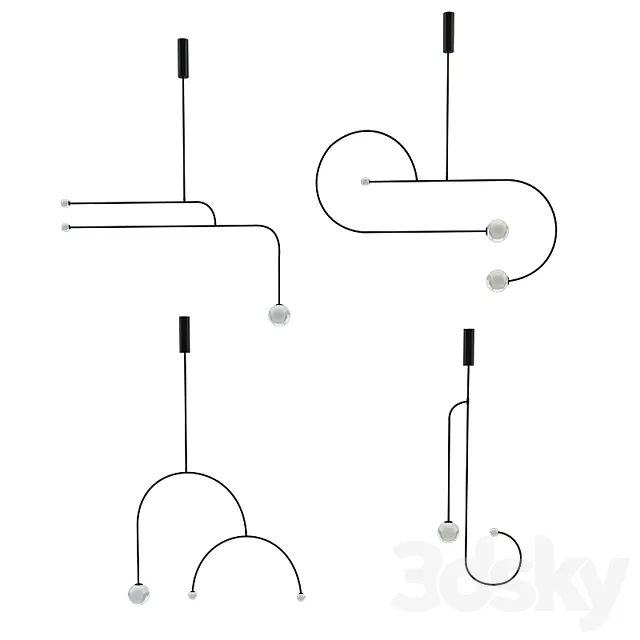 Ma Mobile Chandelier Collection 3D Model