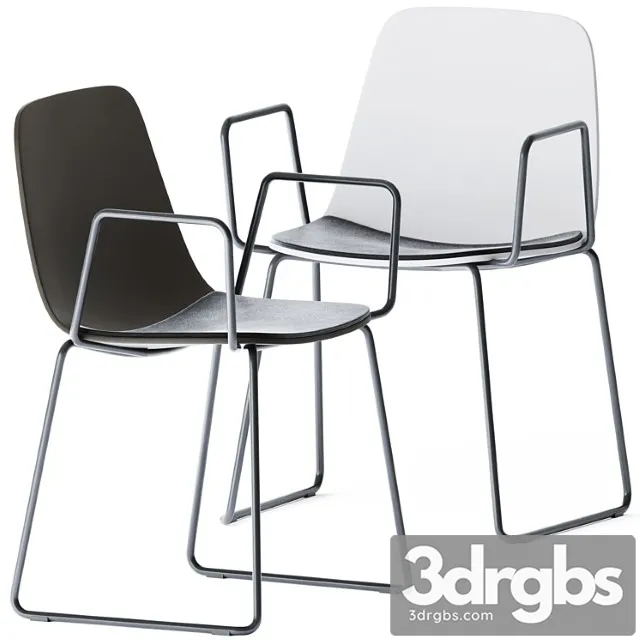 Maarten upholstered plastic sled base armrest chair by viccarbe Maarten upholstered plastic sled base armrest chair by viccarbe