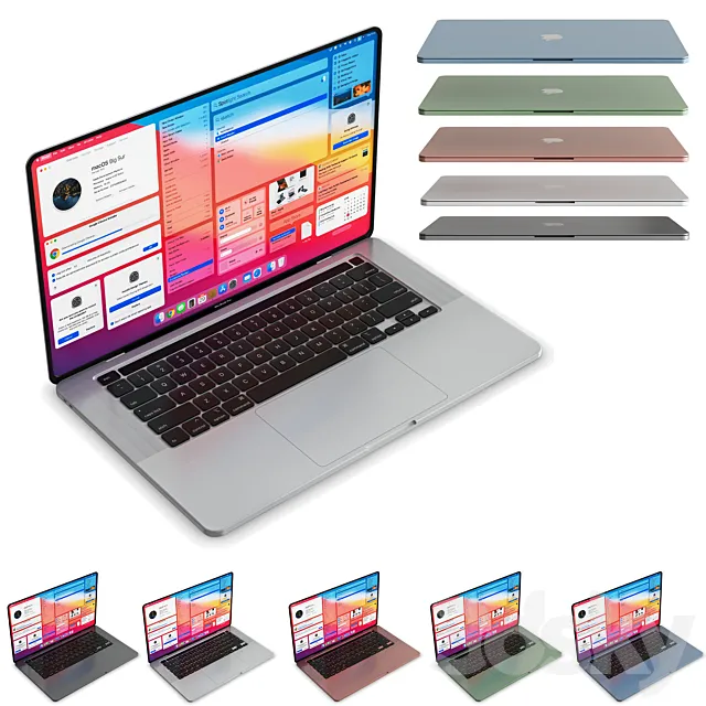 Mac Book PRO All Colors 3D Model