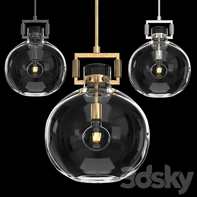 MACHINIST GLASS GLOBE PENDANT 3D Model