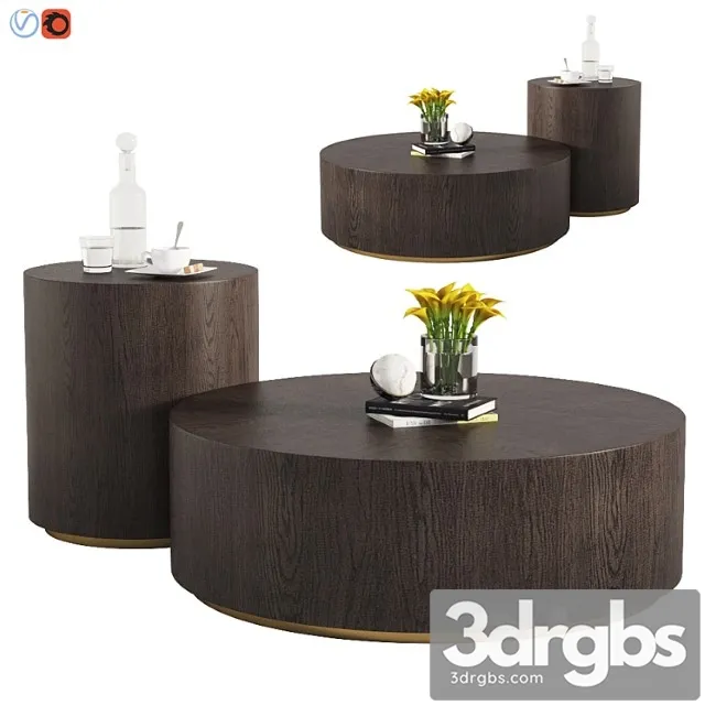 Machinto round coffee table & side table 2 3D Model Download