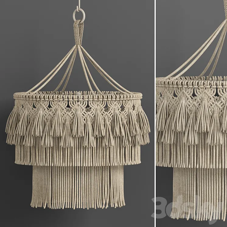 macrame chandelier 02 3D Model Free Download