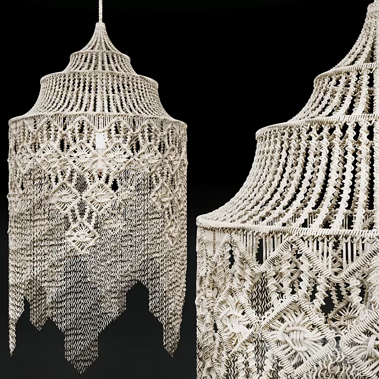 Macrame Chandelier 2 3D Model Macrame Chandelier 2 3D Model