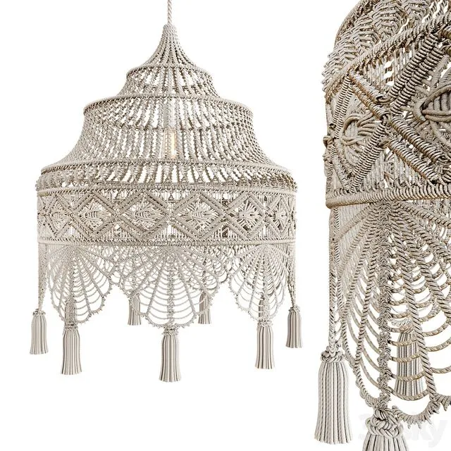 Macrame Chandelier 3 3D Model Macrame Chandelier 3 3D Model