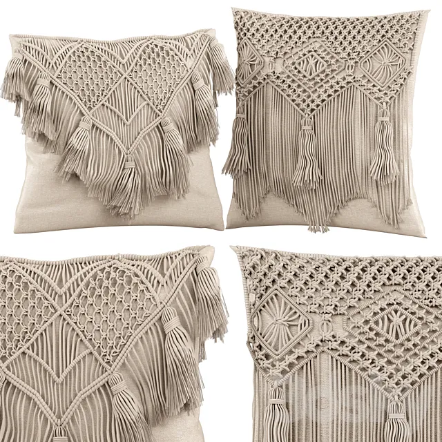 Macrame cushion 3DModel Macrame cushion 3DModel