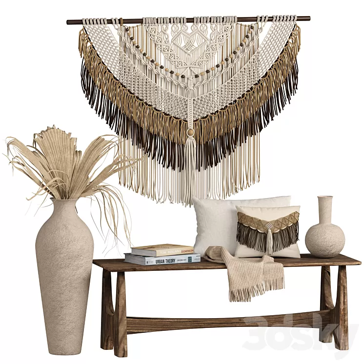 macrame decor set 01 3D Model