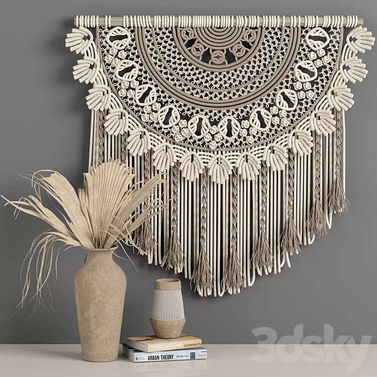 macrame decor set 06 3D Model Free Download