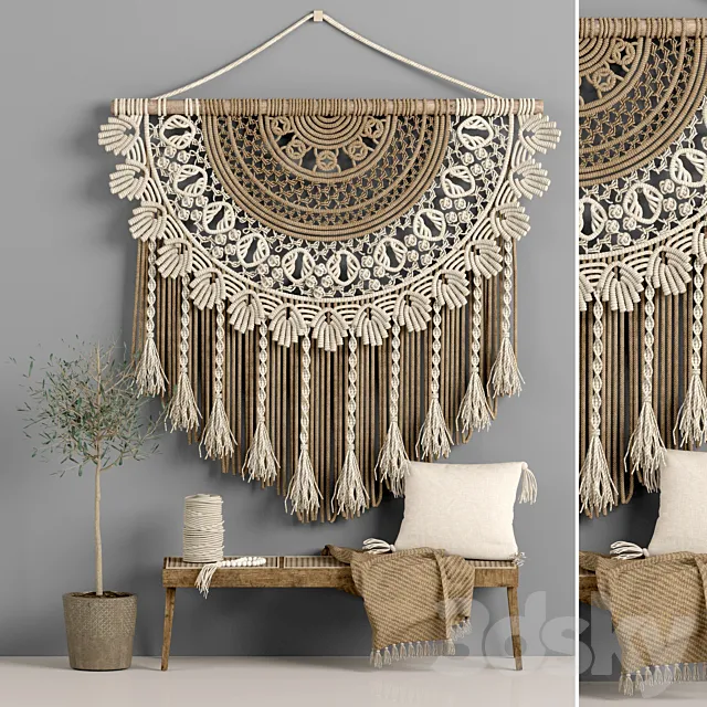 macrame decor set 10 3D Model