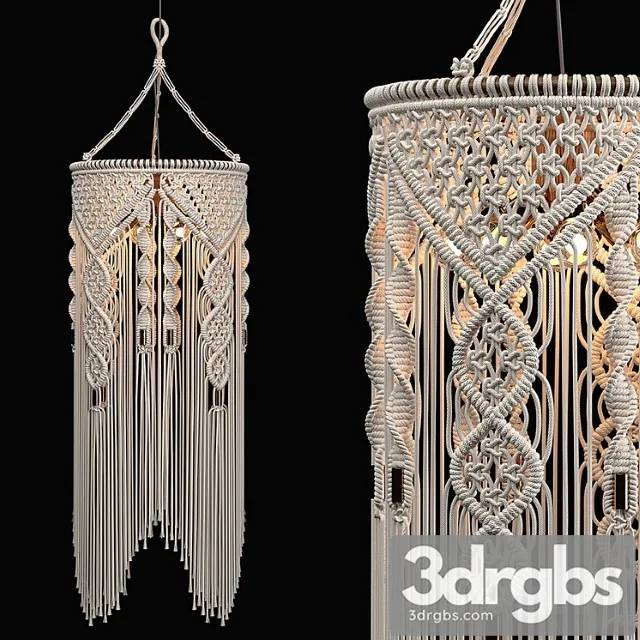 Macrame Pendant Light 2 3D Model Download Macrame Pendant Light 2 3D Model Download