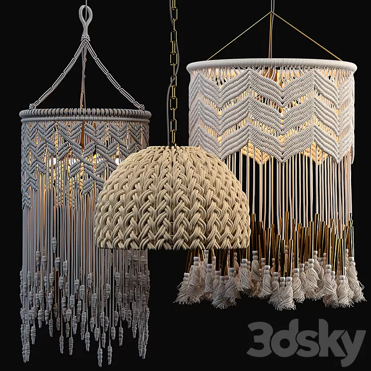 Macrame Pendant Lights 3D Model