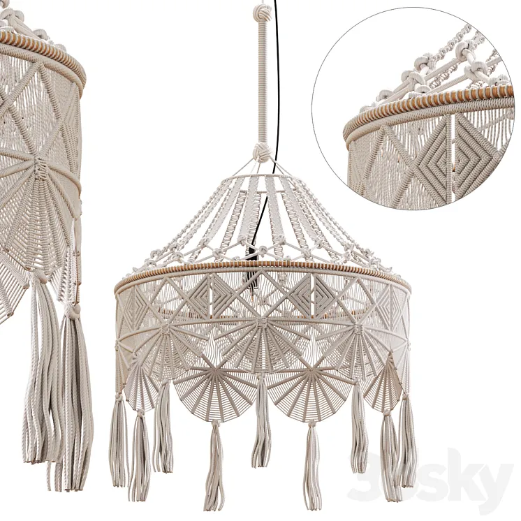 Macrame pendant lights Aliexpress 133 corona 3D Model Free Download