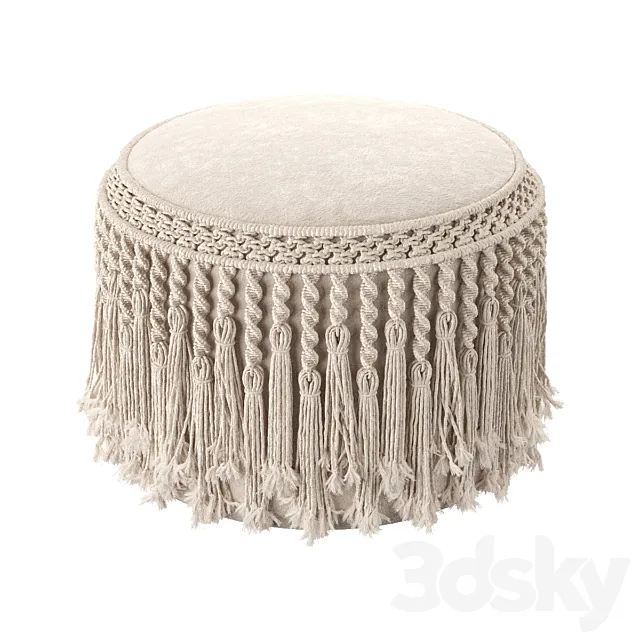 Macrame pouf Pretty Bird 3DModel Macrame pouf Pretty Bird 3DModel