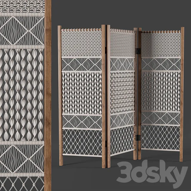 Macrame room divider 3DModel Macrame room divider 3DModel
