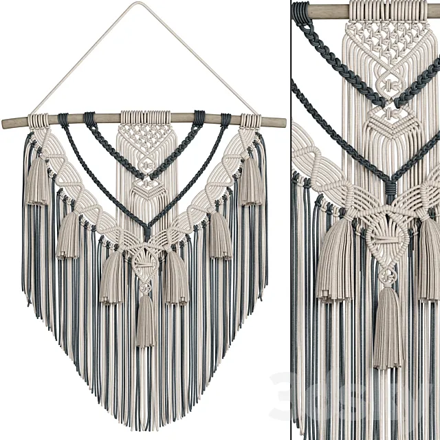 macrame wall decor set02 3D Model macrame wall decor set02 3D Model