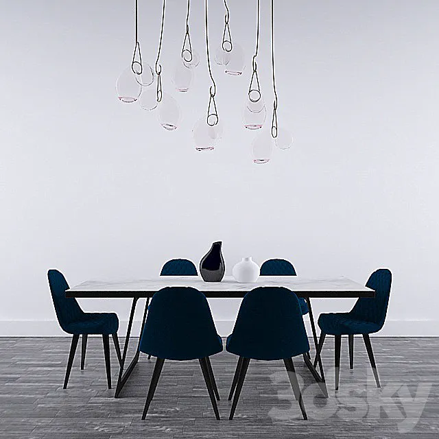 Mad dining chair and table 3D Model