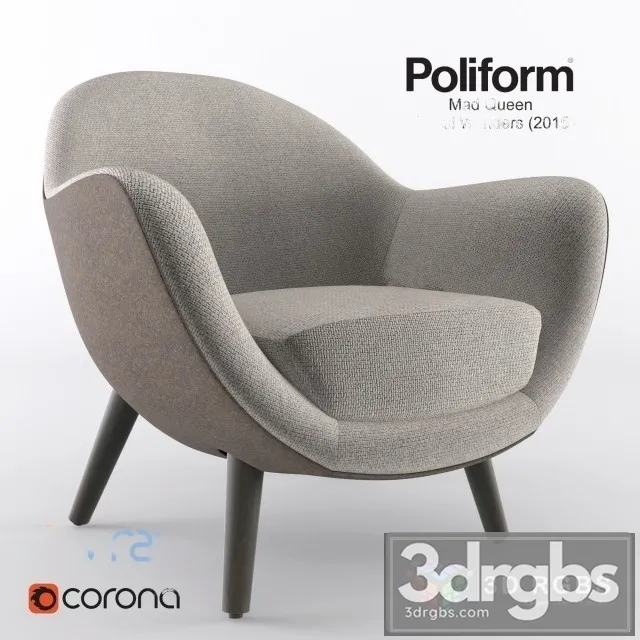 Mad Queen Poliform Armchair 3D Model Download Mad Queen Poliform Armchair 3D Model Download