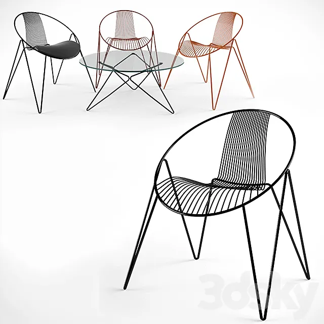 MADAME chair and table by roche bobois 3D Model MADAME chair and table by roche bobois 3D Model
