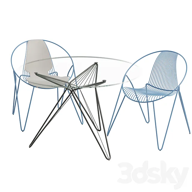 MADAME O Chairs and Table 3D Model