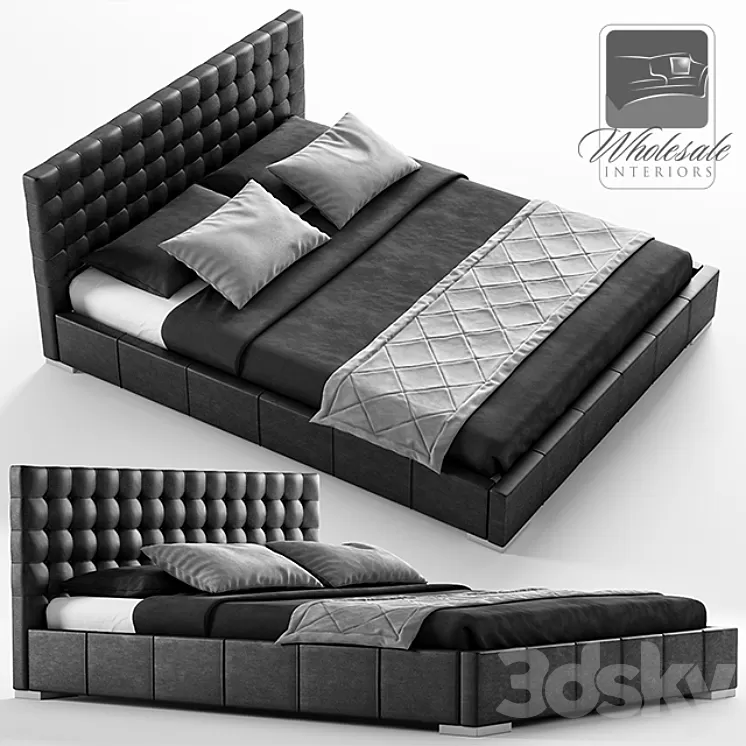 Maddy Upholstered Panel Bed 3D Model Maddy Upholstered Panel Bed 3D Model