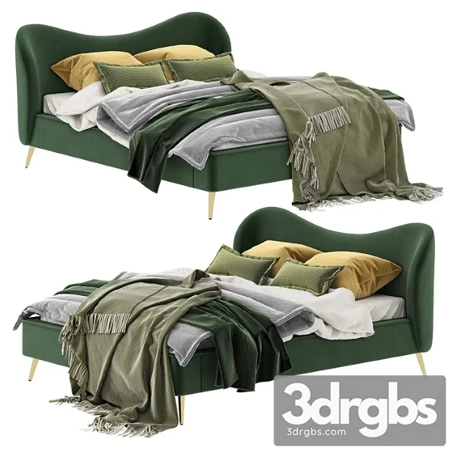 Made kooper king size bed, laurel green velvet Made kooper king size bed, laurel green velvet