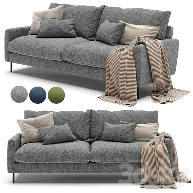MADE Russo 3 Seater Sofa in 3 colors 3D Model MADE Russo 3 Seater Sofa in 3 colors 3D Model