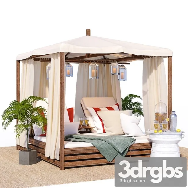 Madera teak set 2 3D Model Download