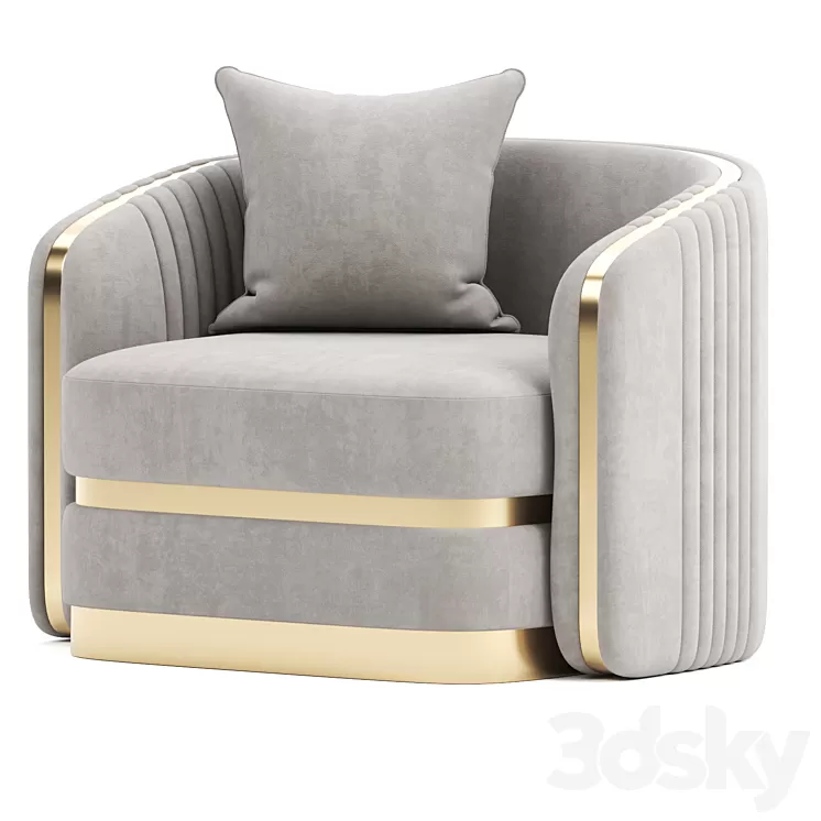 MADONNA modern golden gray glamor armchair for living room dining room 3D Model Free Download MADONNA modern golden gray glamor armchair for living room dining room 3D Model Free Download