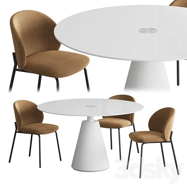 Madrid table Princeton chair Boconcept 3D Model