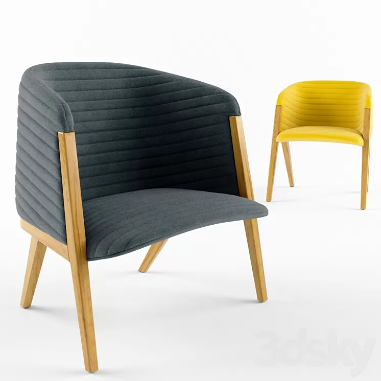 Mafalda chair and small armchair 3D Model